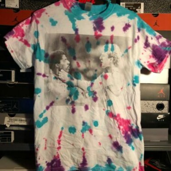 Larry Bird Choking Dr J Julius Erving Tie Dye Tee - Picture 1 of 4